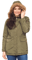 ❤️ Up to Plus ❤️ Womens Olive Green Hooded Parka Coat db522